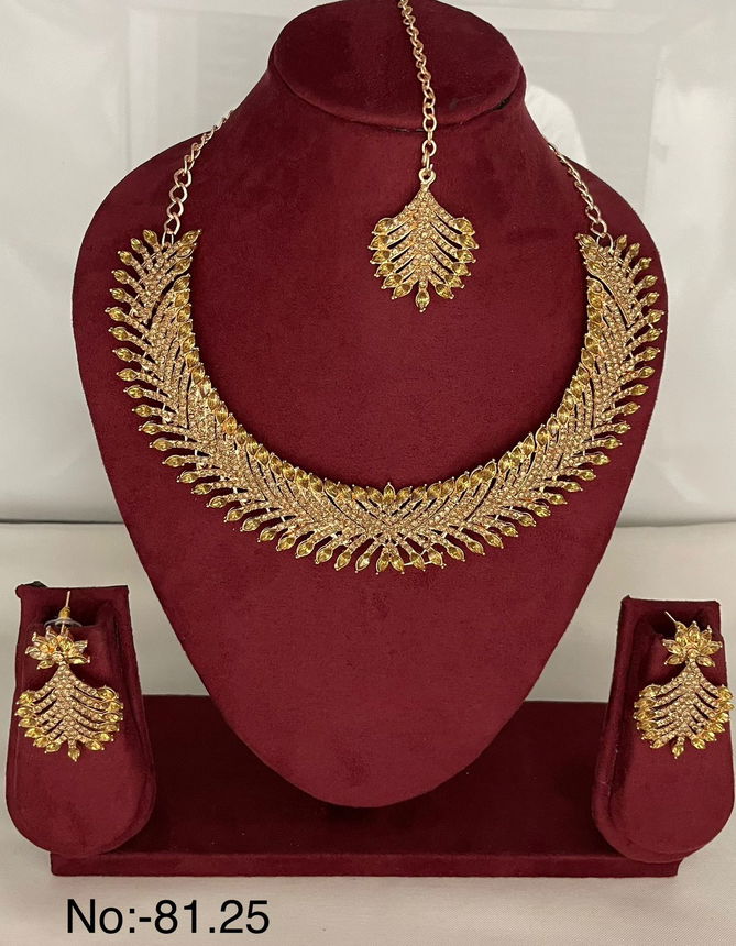 Nr Diamond Necklace Mang tikka With Earring Catalog
